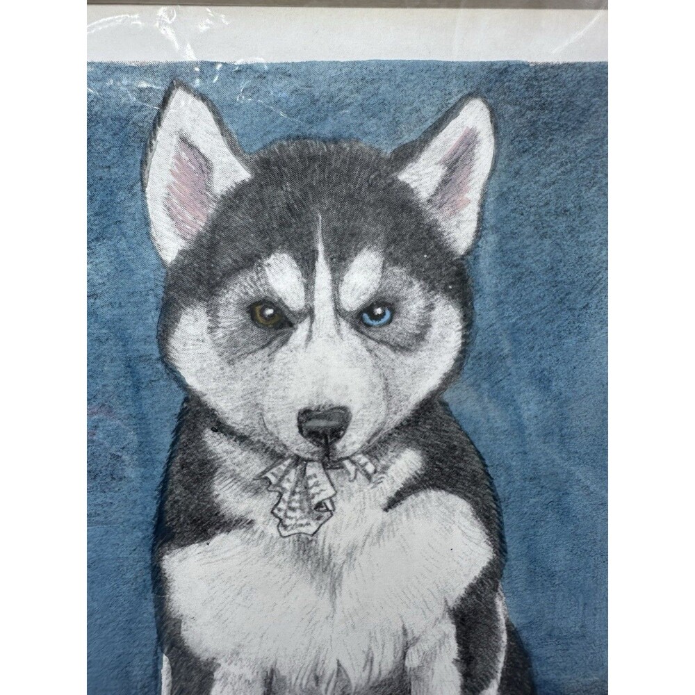 Siberian Husky Heterochromia Blue Eye Signed Art Print 8x10 DF Higgason